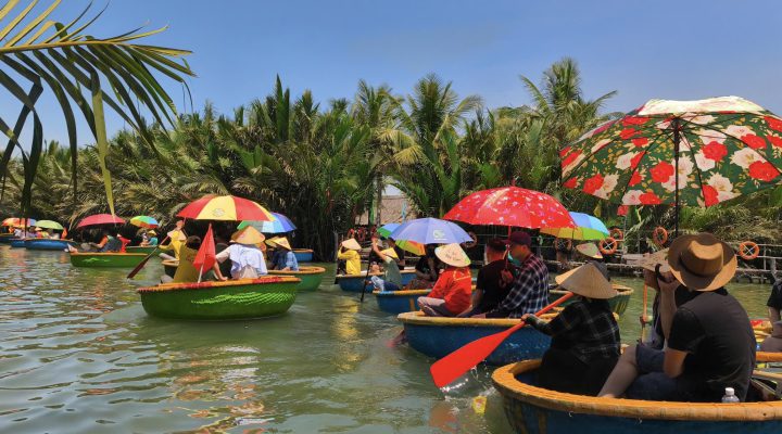 Ảnh: Đoàn khởi động bằng hành trình “vượt gió rẽ dừa” tại rừng dừa Bảy Mẫu